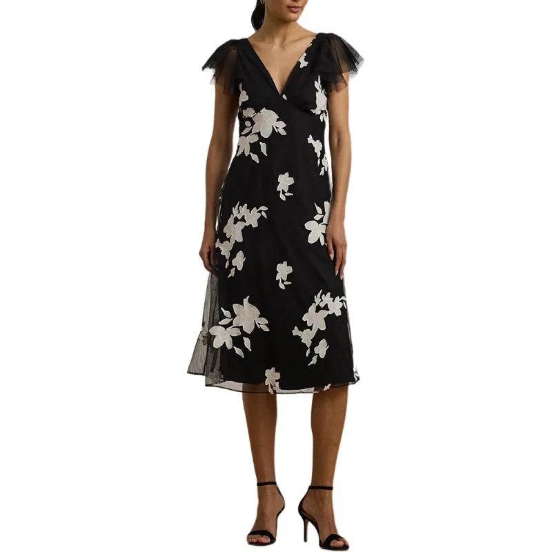 LAUREN RALPH LAUREN Short Sleeved Dress Women's Black-1