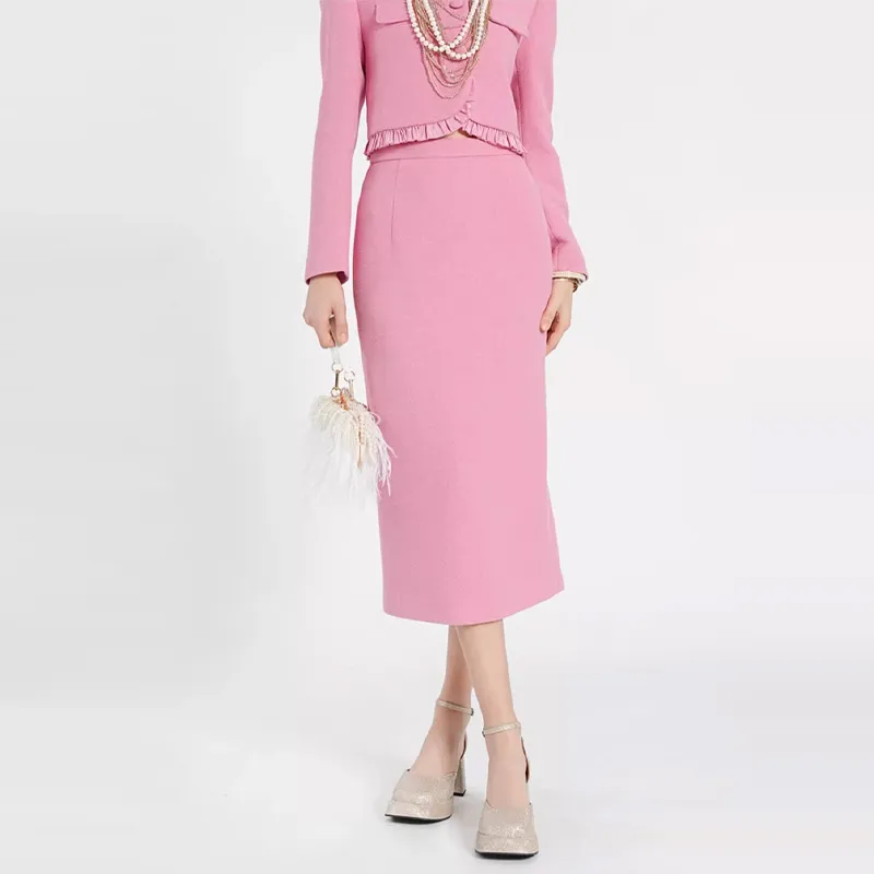 BESIONIA SS24 Casual Long Skirts Women's Pink-3