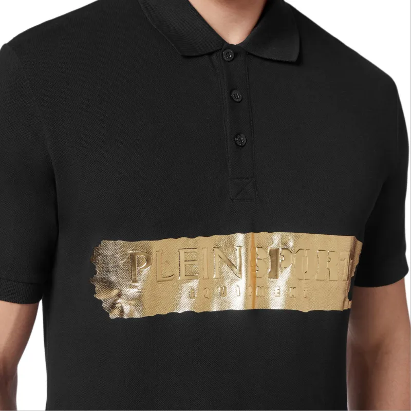 PLEIN SPORT Logo print Short sleeved Polo Shirt-4
