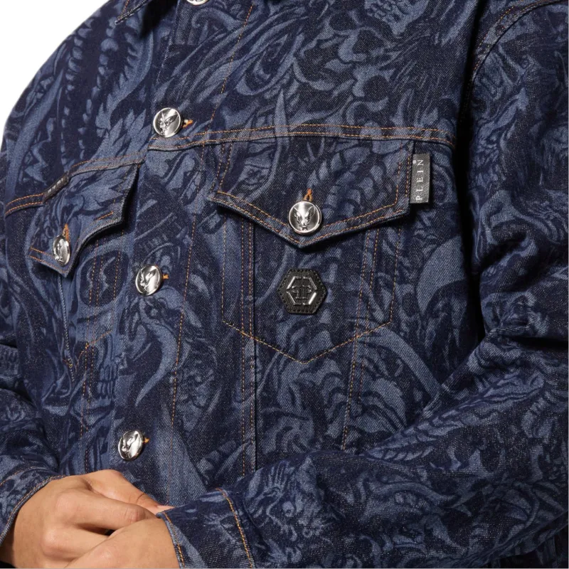 PHILIPP PLEIN Tattoo Denim Jacket-4