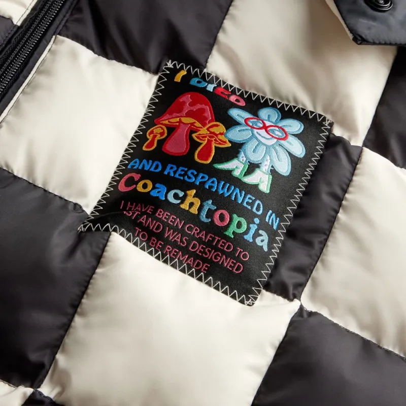 COACH FW24 Puffer Jacket Unisex Black White-6