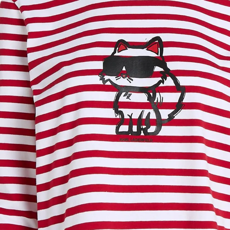 KARL LAGERFELD / Karl Lagerfeld Jeans Ikon Stripe print T shirt-5