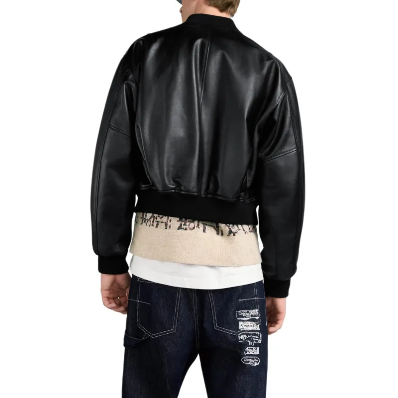 DIOR SS25 Leather Jacket Men's Black-3