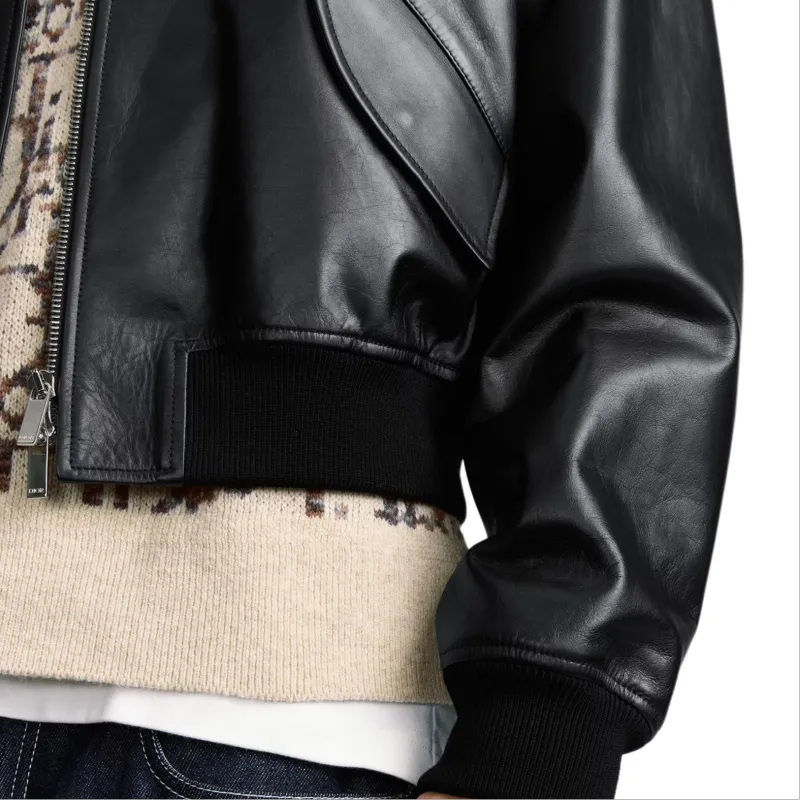 DIOR SS25 Leather Jacket Men's Black-5