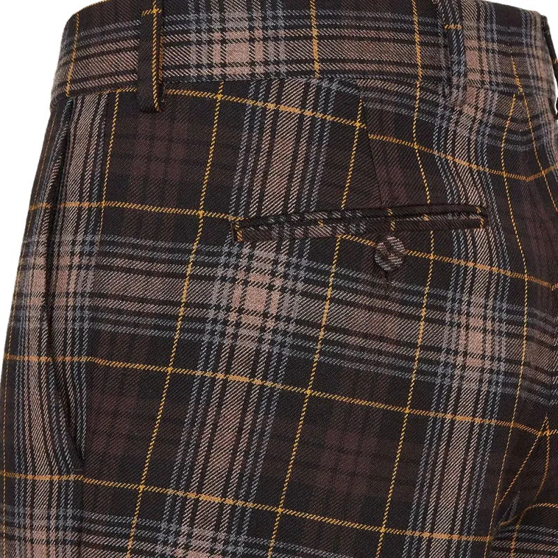 FENDI Tartan Tapered Leg Trousers-4