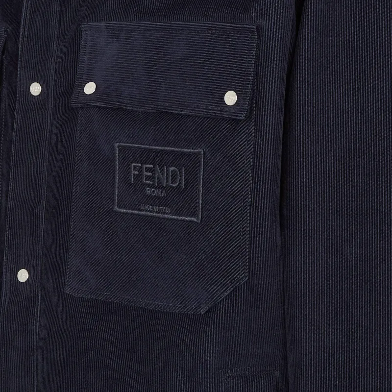 FENDI Collared Button Up Corduroy Blouson-3