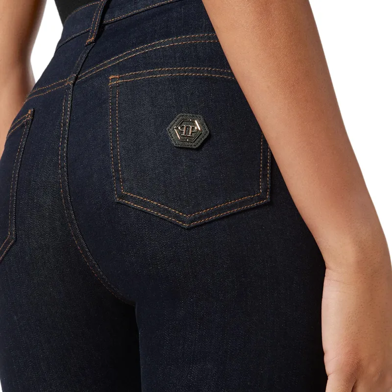 PHILIPP PLEIN Logo plaque Stretch cotton Skinny Jeans-4