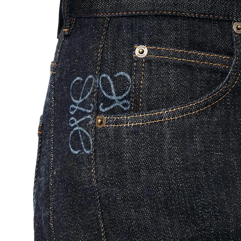 LOEWE Anagram SS25 Women's Pre Selection Collection Jeans Women's Indigo-4