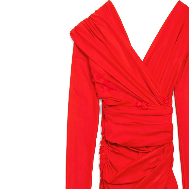Balenciaga Long Sleeve Gathered Dress-6