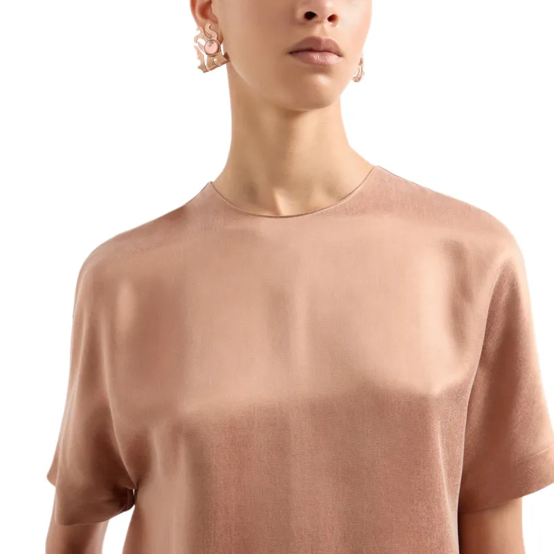 GIORGIO ARMANI Cupro And Viscose Crew neck Blouse-4
