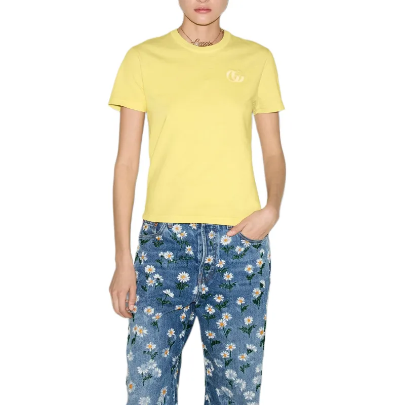 GUCCI Embroidered Cotton T shirt-2