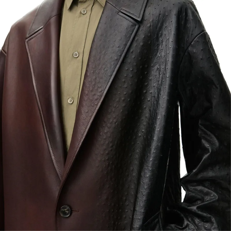 LOEWE SS25 Leather Jacket Men's Dark Purple-5