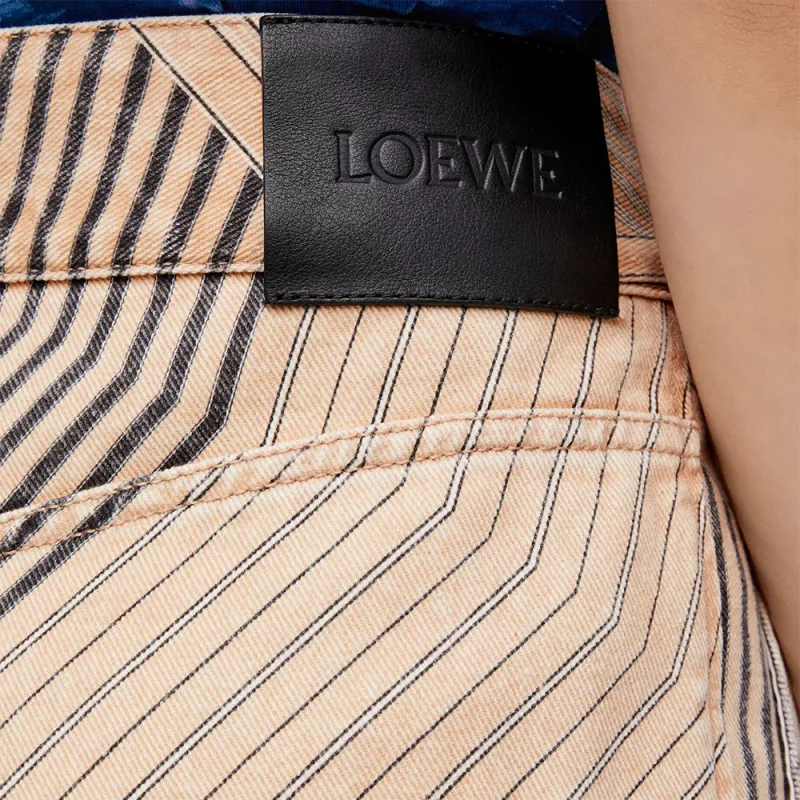 LOEWE Paula's Ibiza Baggy Jeans 'Beige/Navy Blue'-2