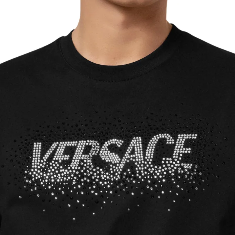 VERSACE Fading VERSACE Crystal embellished T Shirt-4