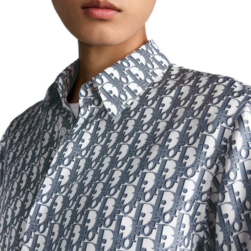 DIOR SS25 Summer Men's Clothing Collection Shirt Men's Blue White-5