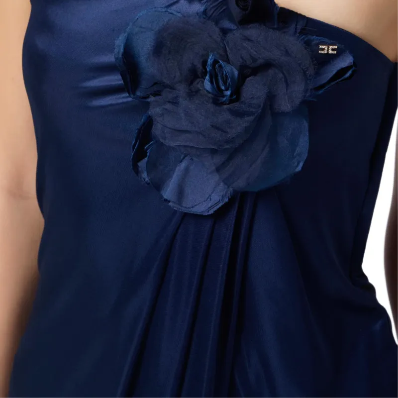 Elisabetta Franchi Flower Embroidered Red Carpet Dress-4