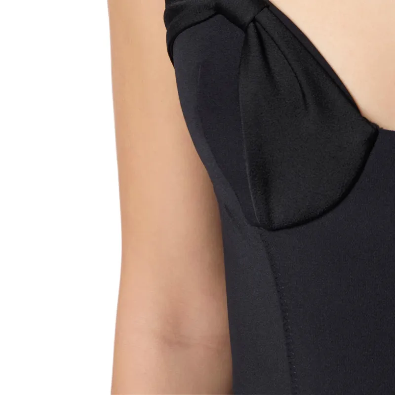 Elisabetta Franchi Satin Bows Crêpe Dress-4