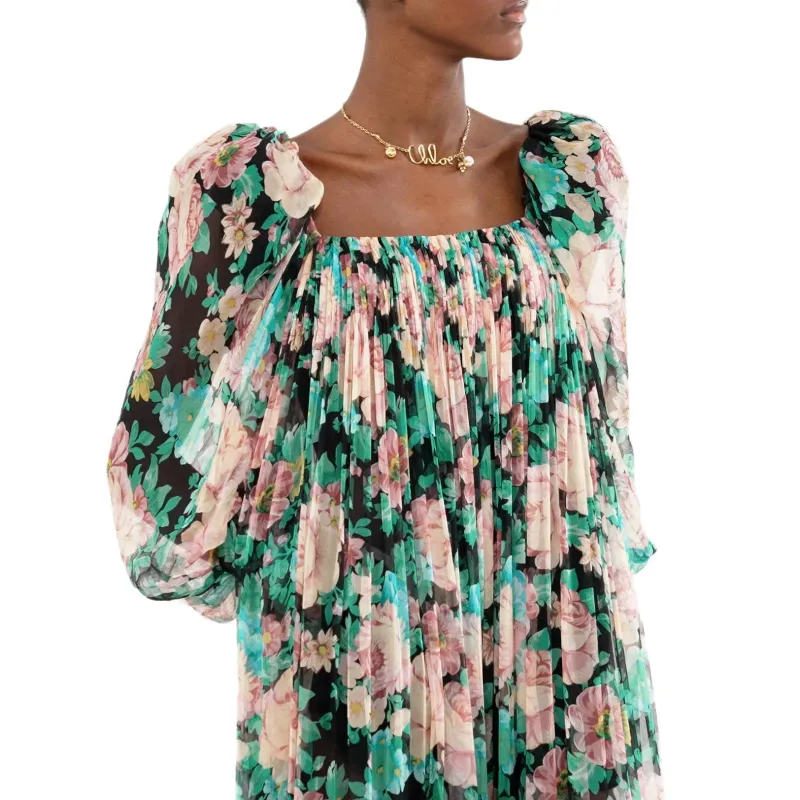 Chloe Long-Sleeved Dresses Women's Cloud Mist Turquoise-5