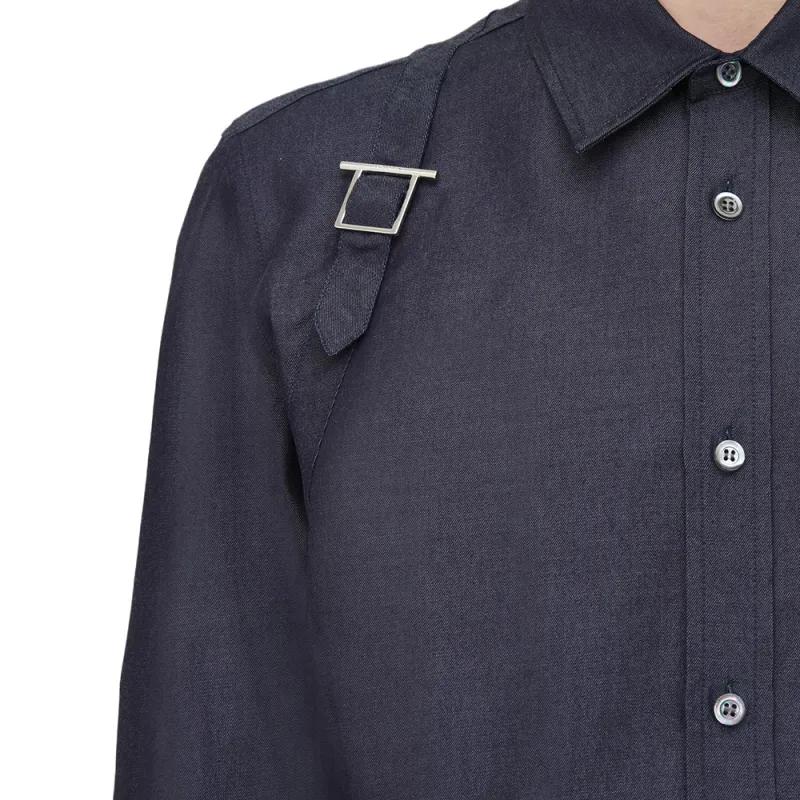 Alexander McQueen T Bar Shirt Men's Indigo-5