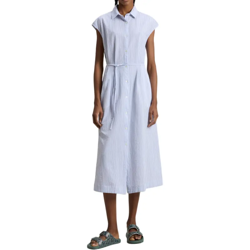 WOOLRICH Short Sleeved Dresses Women's Blue White-1