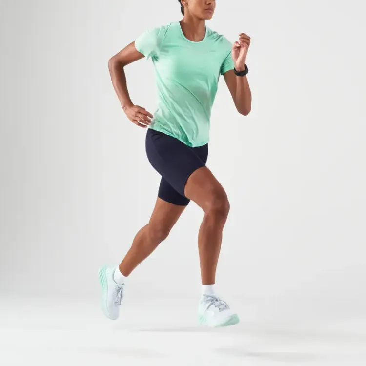 DECATHLON T-Shirt Women's Light Grass/Sky Blue-3