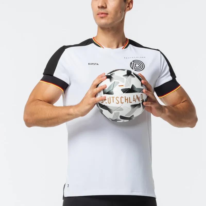 DECATHLON KIPSTA FF500 Soccer Jerseys Men's Snow/Black-5