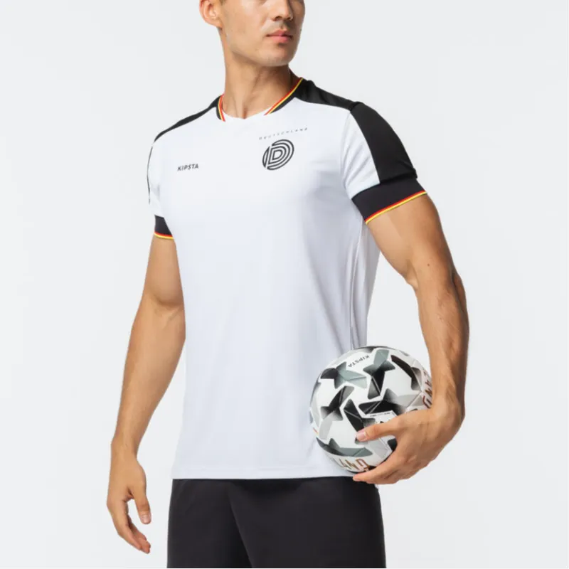 DECATHLON KIPSTA FF500 Soccer Jerseys Men's Snow/Black-4