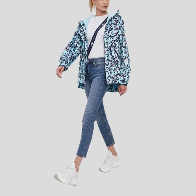 Adidas Women's Stella Mccartney Floral Print Jacket Blue-2