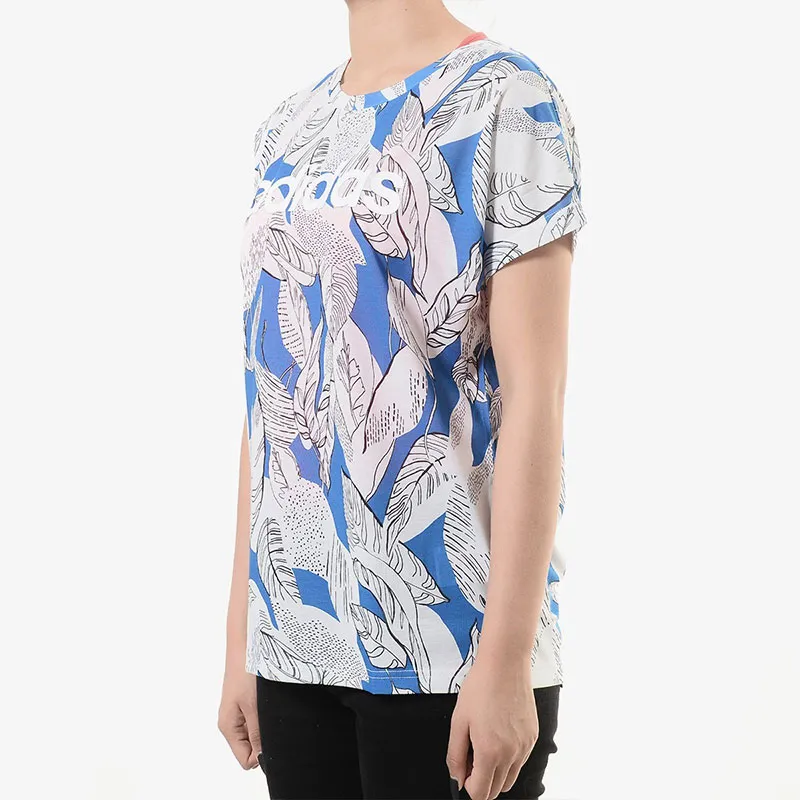 Adidas T Shirt Women's Multicolor/Blue White-3