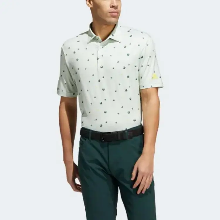 Adidas Polo Shirt Men's Linen Green/Bright Green/Yellow-2