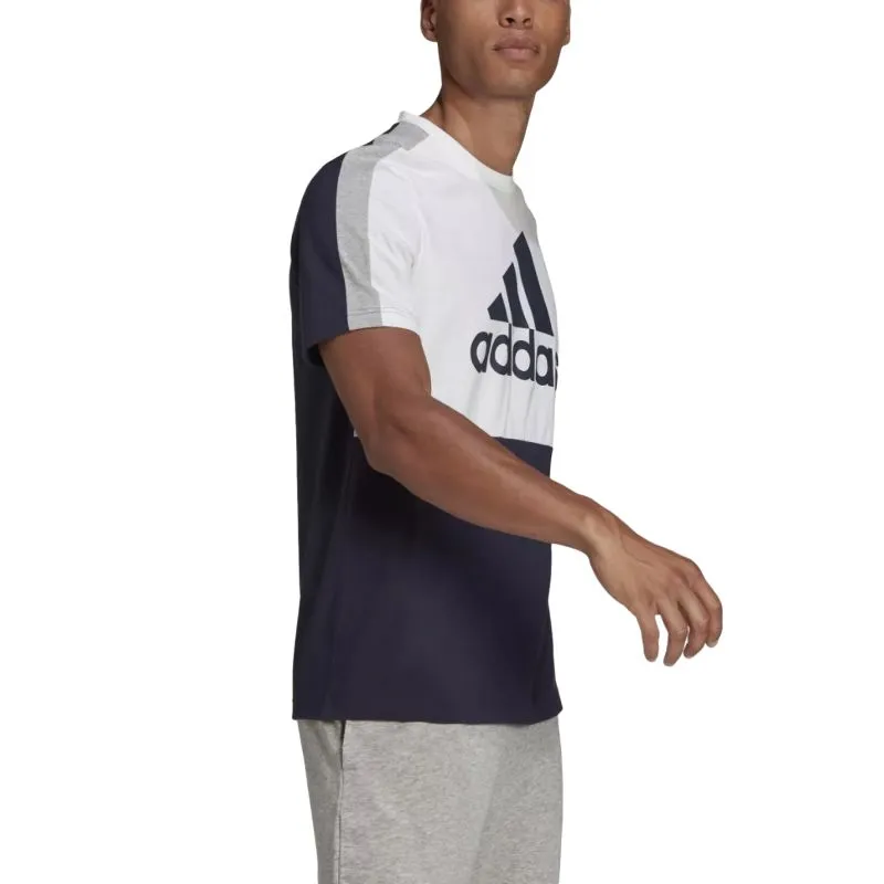 Adidas Top Colourblock Cotton Logo T-Shirt Men's White/Legend Ink-3