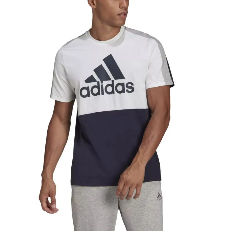 Adidas Top Colourblock Cotton Logo T-Shirt Men's White/Legend Ink-1