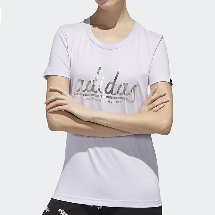Adidas T Shirt Women's Purple/Silver Metal-2