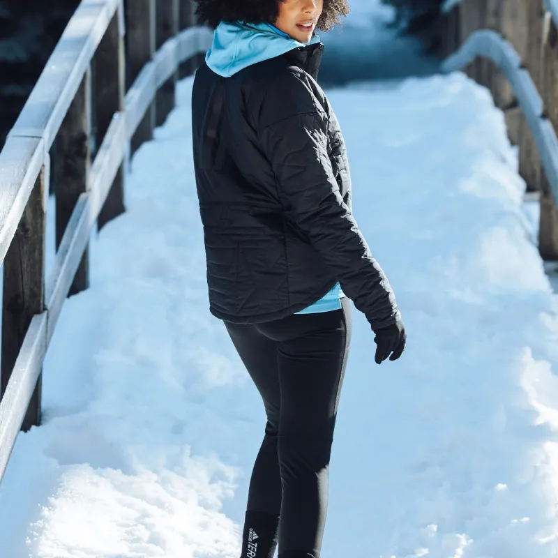 Adidas Puffer Jacket Women's Black/Magic Yellow/Light Gray-3