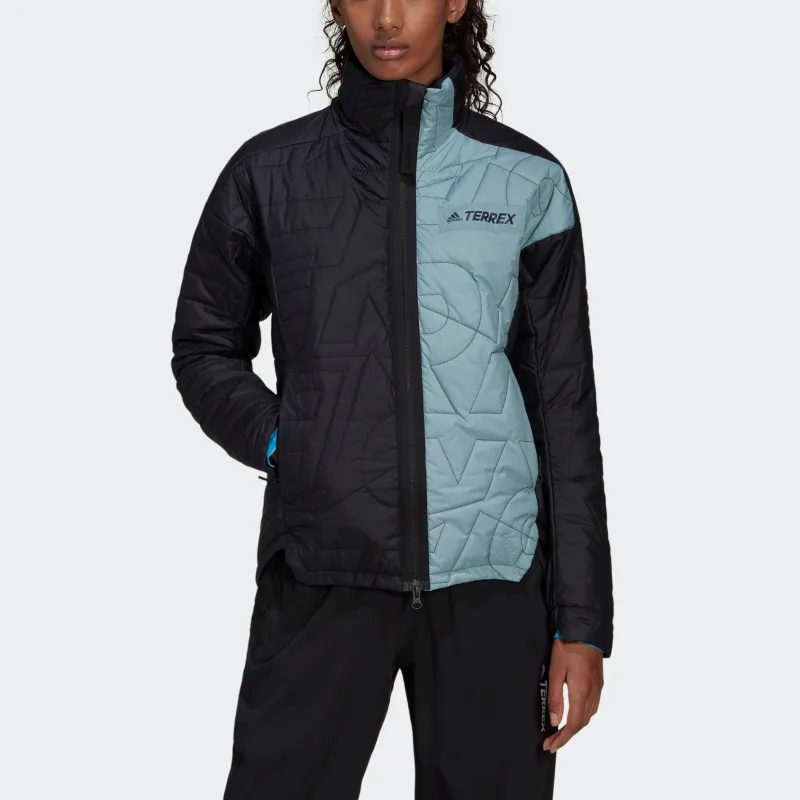 Adidas Puffer Jacket Women's Black/Magic Yellow/Light Gray-1