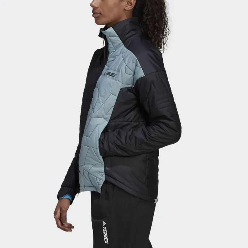 Adidas Puffer Jacket Women's Black/Magic Yellow/Light Gray-4