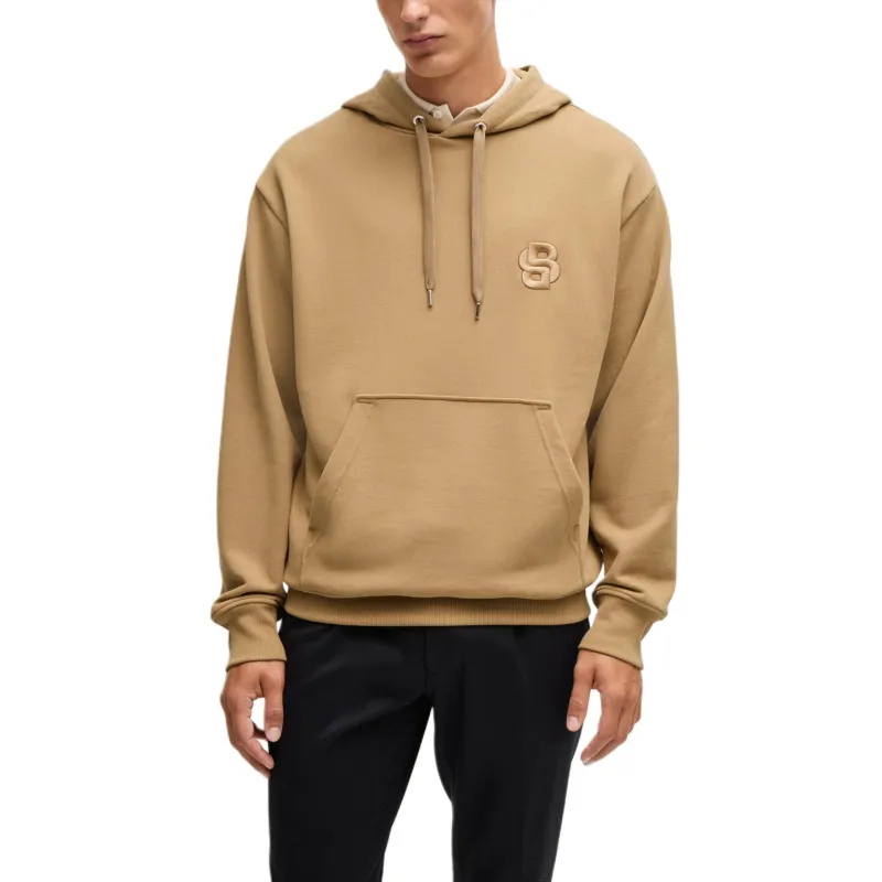 HUGO BOSS Logo Embroidered Drawstring Hoodie-2
