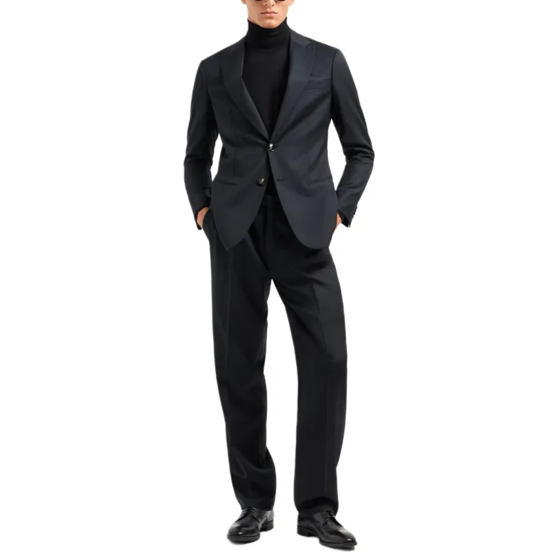GIORGIO ARMANI Single breasted Soho Line Suit In Virgin Wool Armure-2