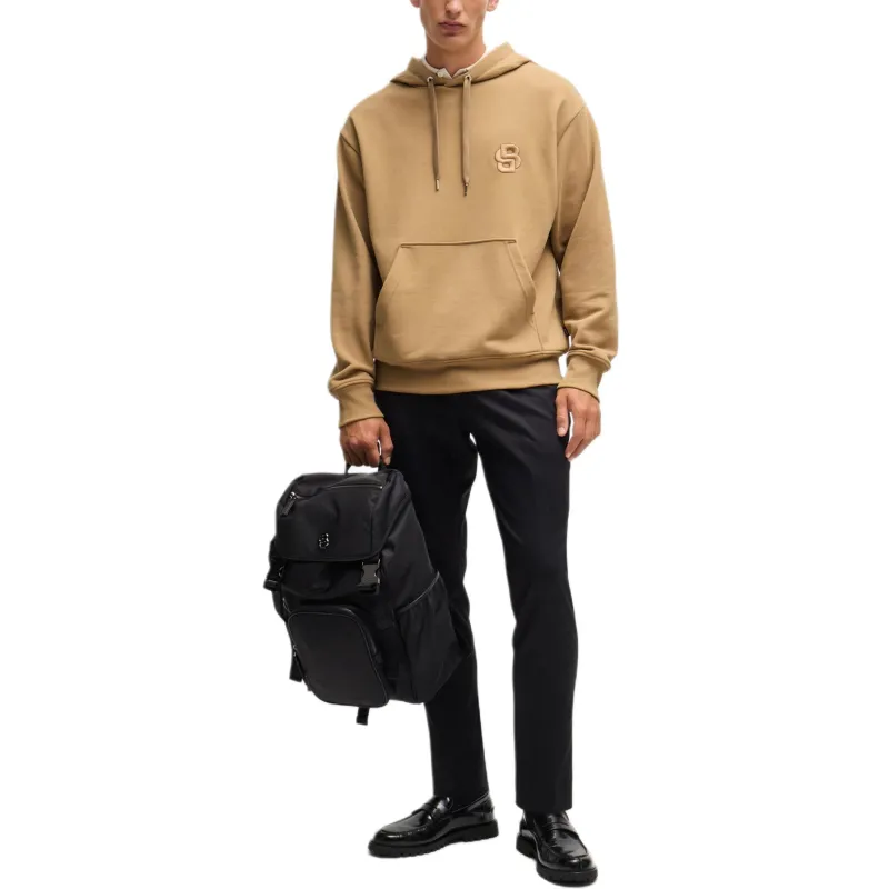 HUGO BOSS Logo Embroidered Drawstring Hoodie-1
