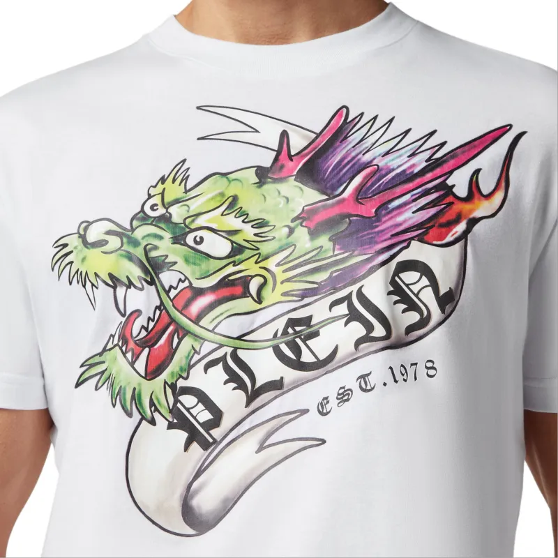 PHILIPP PLEIN Tattoo print Cotton T shirt-4