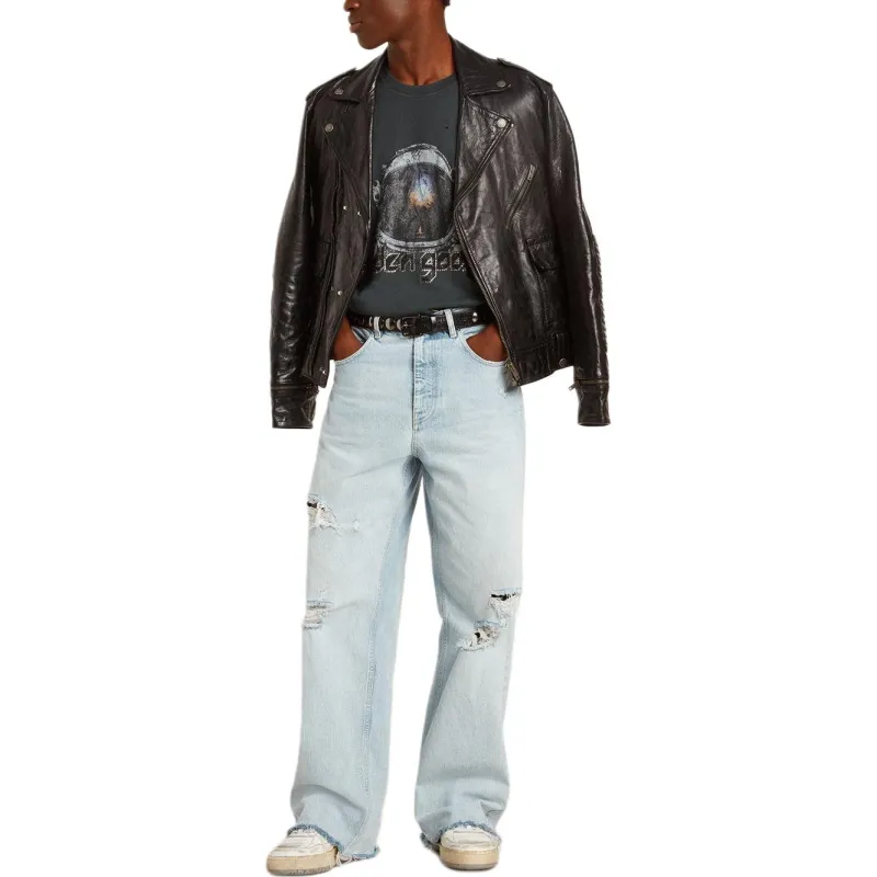 Golden Goose Off Center Zipped Leather Jacket-3