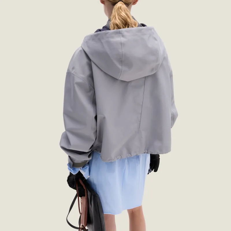 MIU MIU FW24 Jackets Coats Women's Gray White Steel-2
