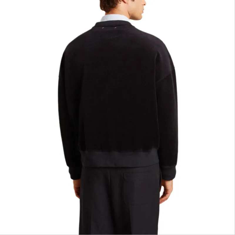 Golden Goose Slogan Embroidered Crewneck Velvet Swetashirt-3