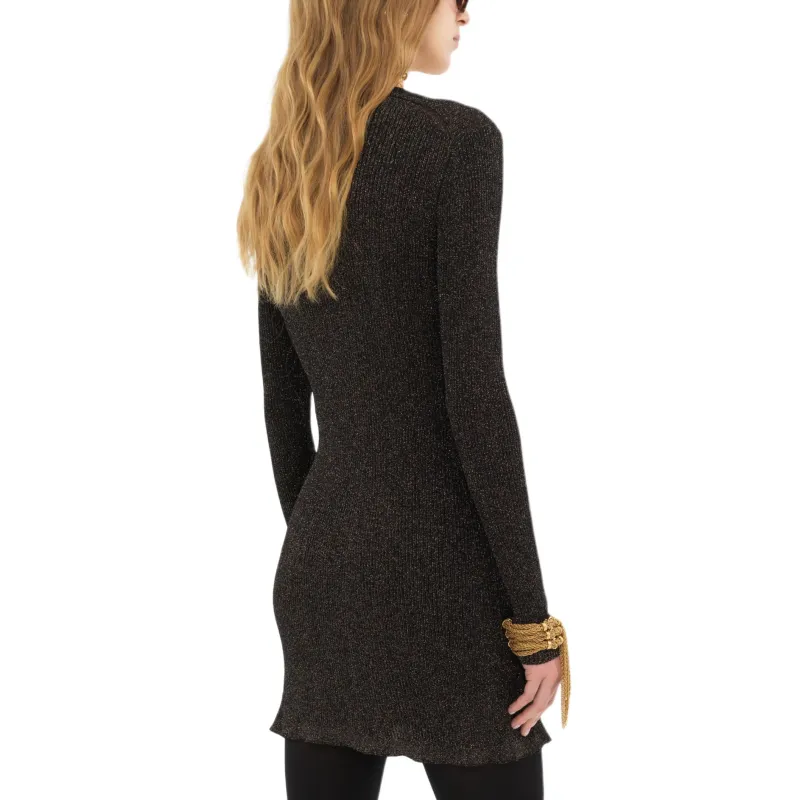 Chloe Long Sleeved Dresses Women's Black Gold-2