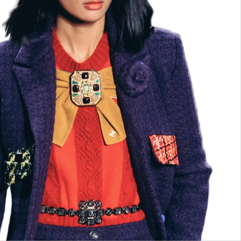 CHANEL Jackets Coats Women's Dark Purple-3
