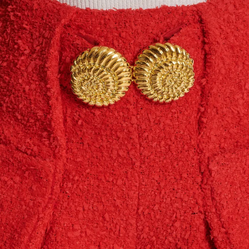 BALMAIN High Waist Tweed Shorts-6