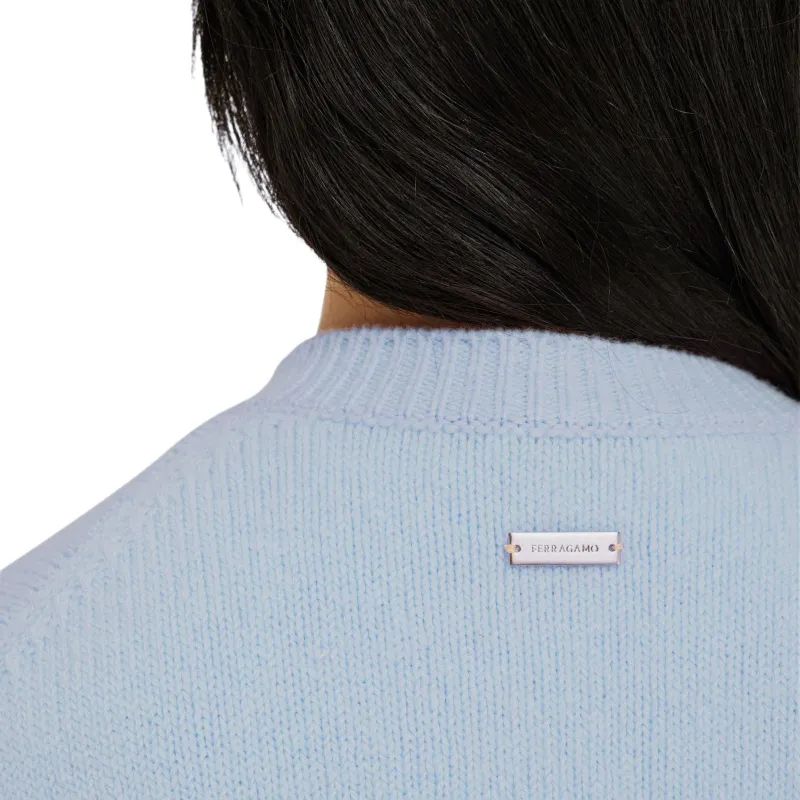 FERRAGAMO FW24 Cashmere Sweater Women's Light Blue-6