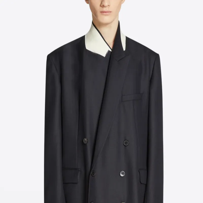 DRIES VAN NOTEN FW24 Coats Men's Marine Blue-4