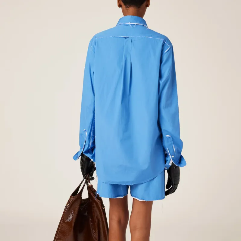 MIU MIU Logo Embroidered Long Sleeved Shirt-2