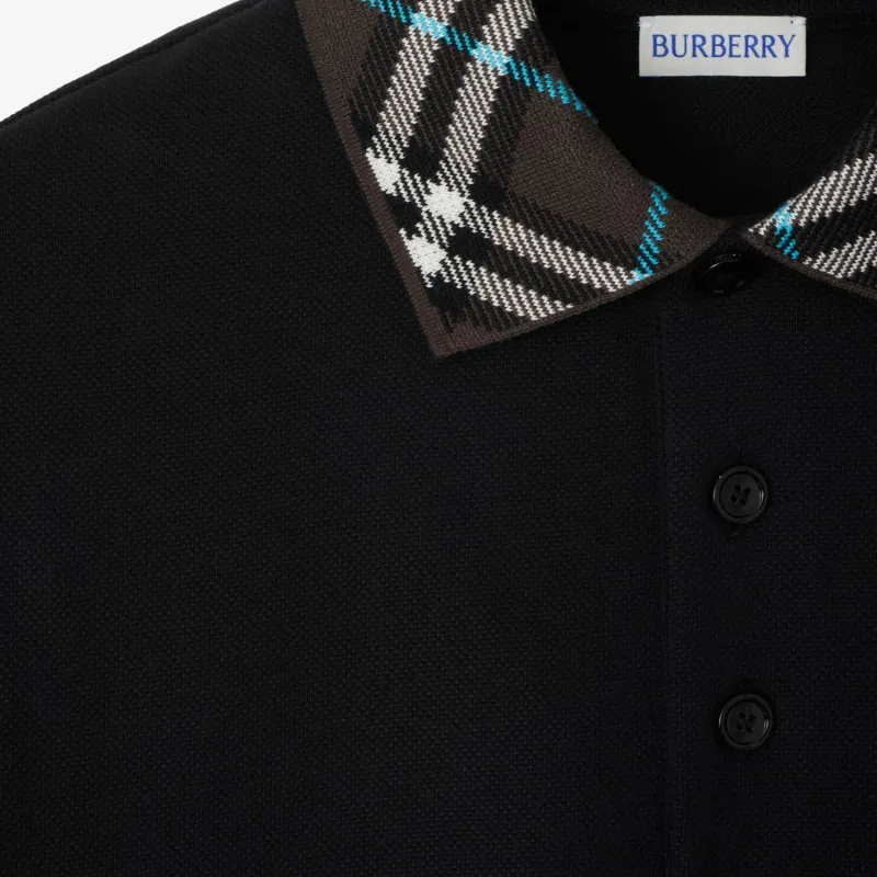 Burberry Check Collar Polo Shirt-4